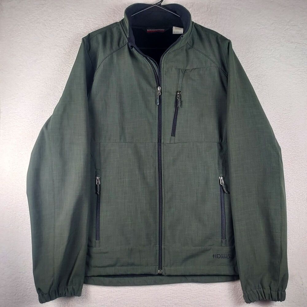 Black Diamond Double Diamond Softshell Jacket Mens XL Olive Green Zip Up
